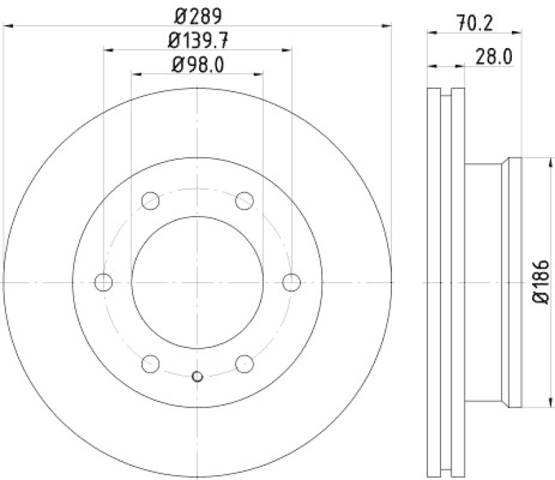 2x HELLA Brake Disc PRO High Carbon