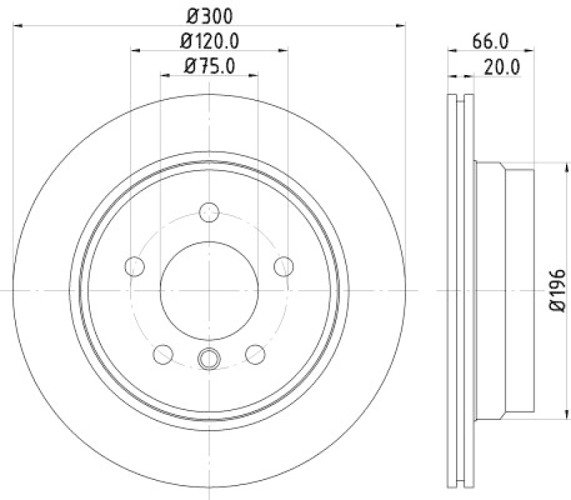 2x HELLA Brake Disc PRO High Carbon