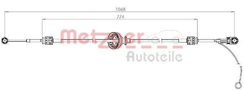 METZGER Cable Pull, manual transmission