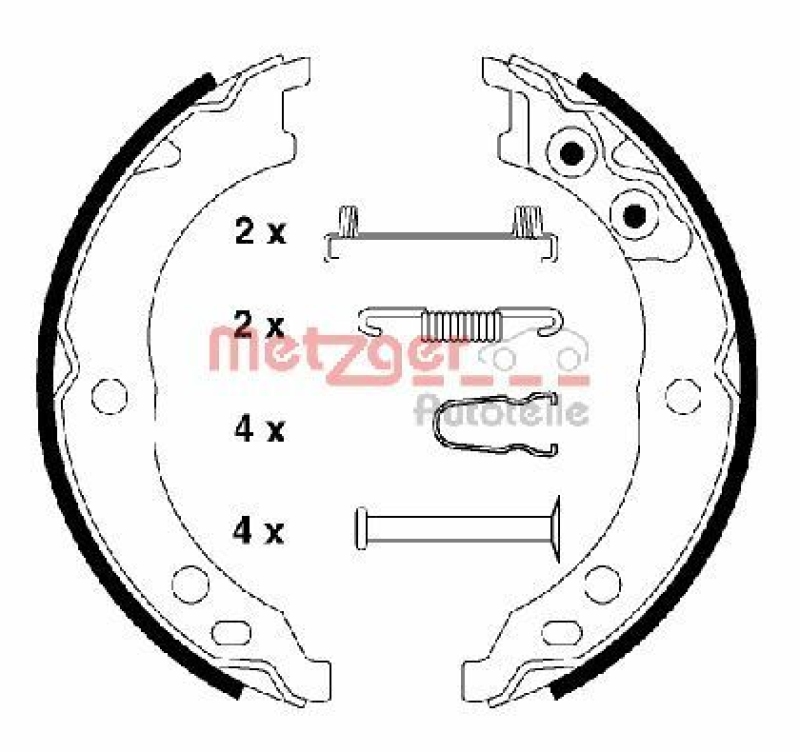 METZGER Brake Shoe Set, parking brake