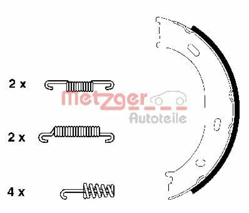 METZGER Brake Shoe Set, parking brake GREENPARTS