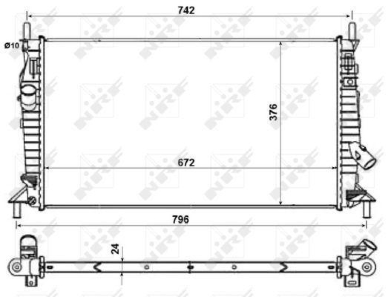 NRF Radiator, engine cooling EASY FIT