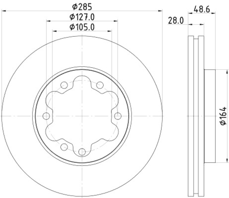 2x HELLA Brake Disc