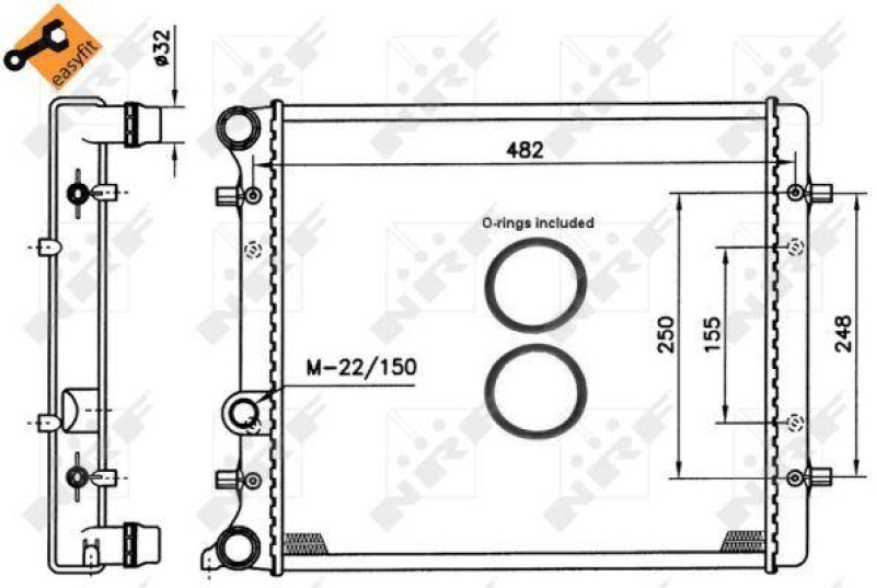 NRF Radiator, engine cooling EASY FIT