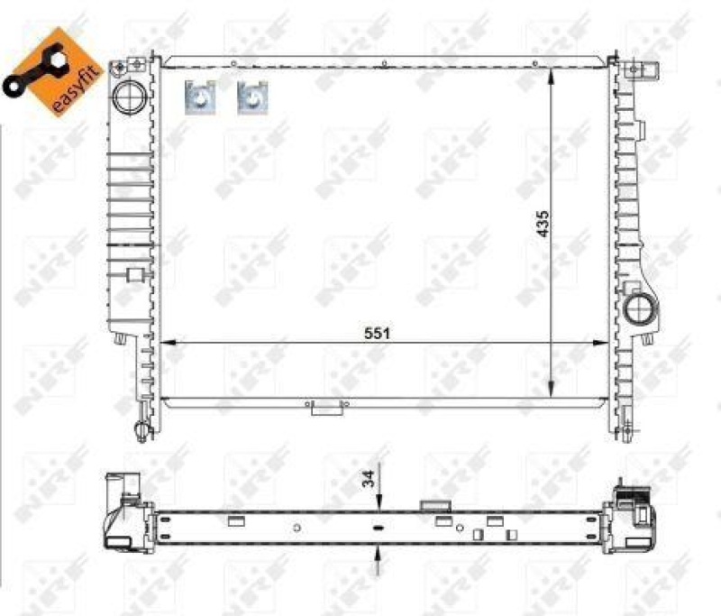 NRF Radiator, engine cooling EASY FIT