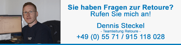 Sie haben Fragen zur Retoure? Rufen Sie mich an! Dennis Retoure